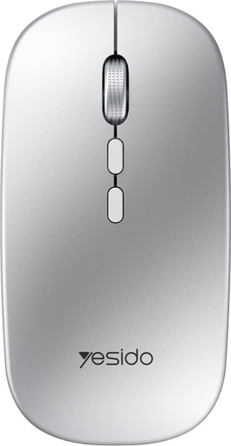 Ергономична безжична мишка (за Mac и PC) - Yesido KB15 Wireless Mouse 2.4Ghz (бял-сребрист)