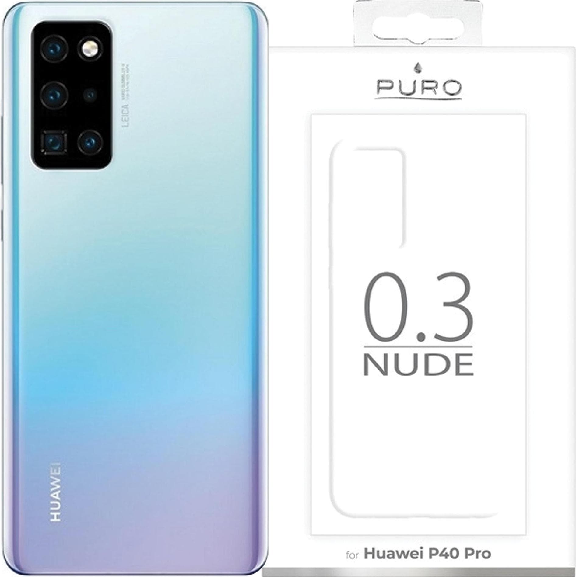 Тънък силиконов (TPU) калъф (0.30 mm) за Huawei P40 Pro - Puro 0.3 Nude Case (прозрачен)