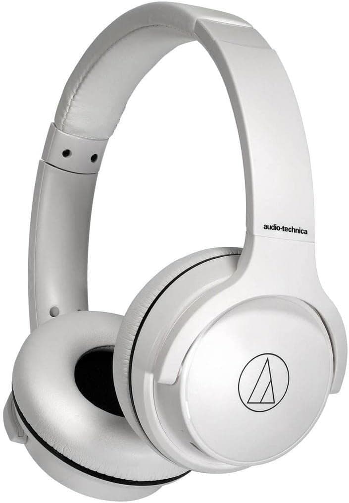 Слушалки Audio-Technica ATH-S220BT, безжични/жични, Bluetooth, микрофон, до 60 часа време на работа, бели