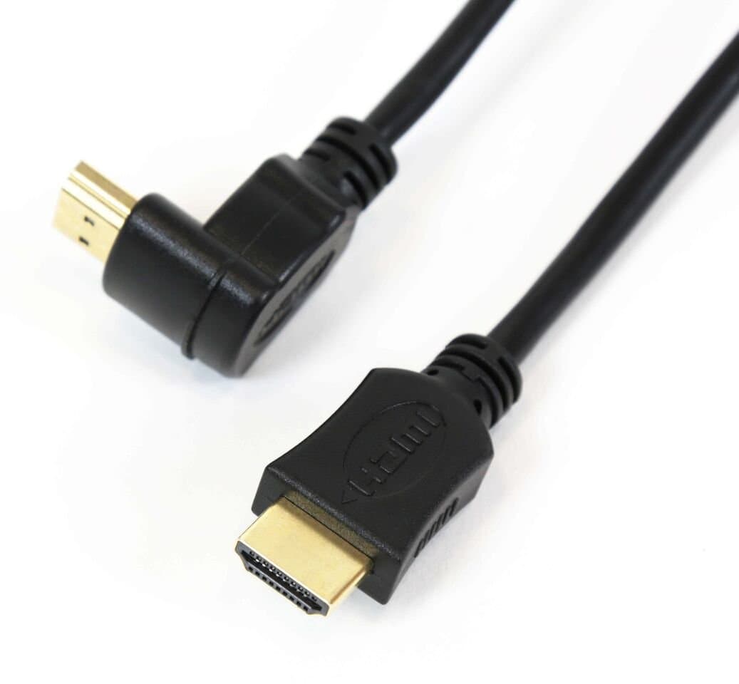 HDMI кабел за мобилни устройства (1.5 метра) - Omega HDMI Cable v1.4 Gold Angular (черен)