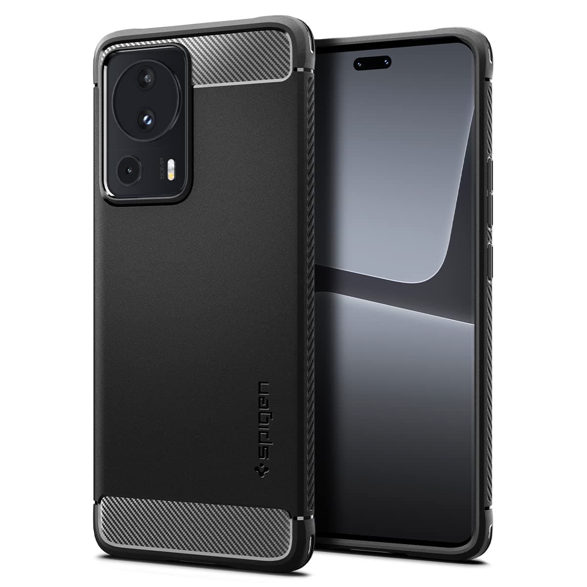 Тънък качествен силиконов (TPU) калъф за Xiaomi 13 Lite - Spigen Rugged Armor Case (черен)