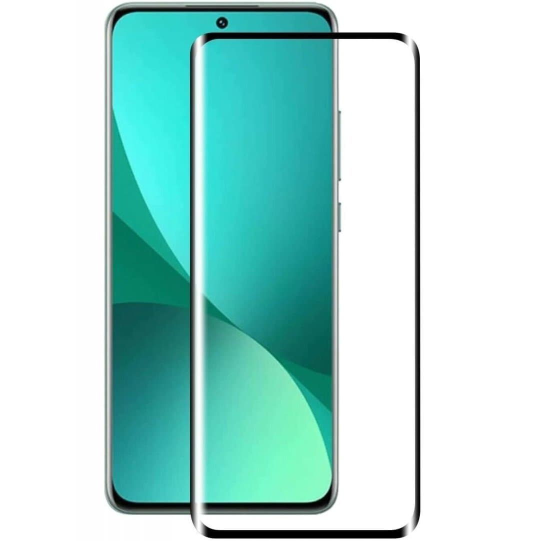 Обхващащо и ръбовете стъклено защитно покритие за дисплея на Xiaomi 12 Pro - Premium Full Glue 5D Tempered Glass (черен)