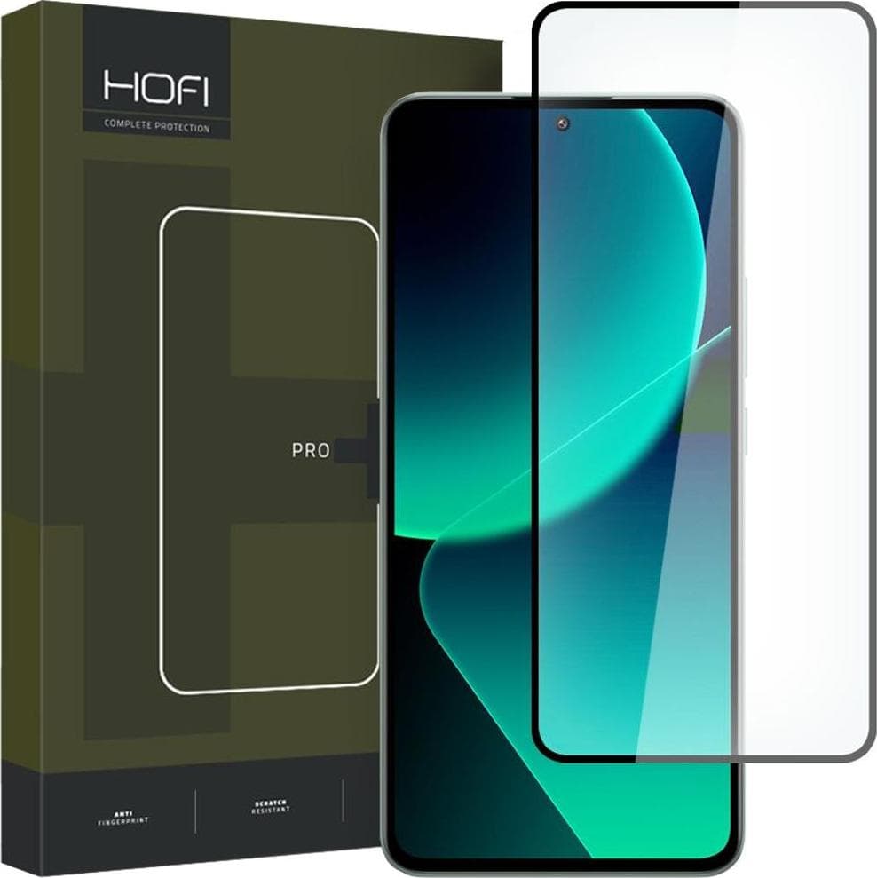 Калено стъклено защитно покритие за дисплея на Xiaomi 13T, Xiaomi 13T Pro - Hofi Glass Pro Plus Tempered Glass 2.5D (черен-прозрачен)