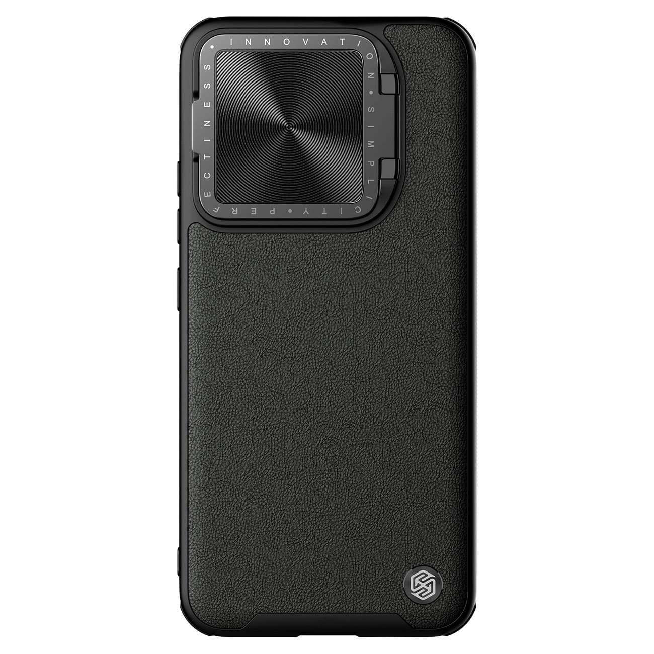 Хибриден удароустойчив кожен кейс с MagSafe за Xiaomi 14 Pro - Nillkin CamShield Prop Leather Magnetic Case (черен)