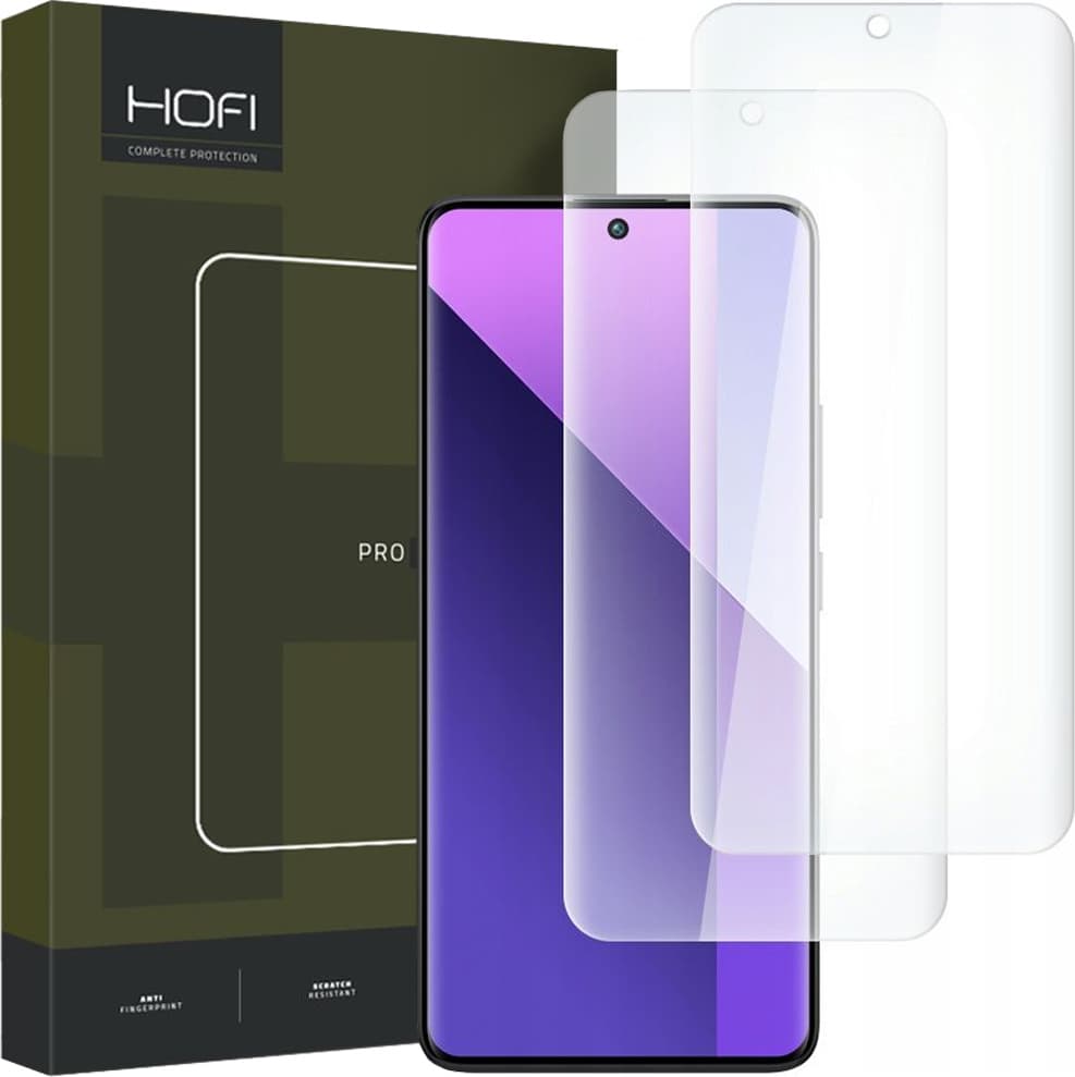 2 броя стъклени защитни покрития с течно лепило и UV лампа за дисплея на Xiaomi Redmi Note 13 Pro Plus 5G - Hofi UV Glass Pro Plus Tempered Glass 2 Pack (прозрачен)