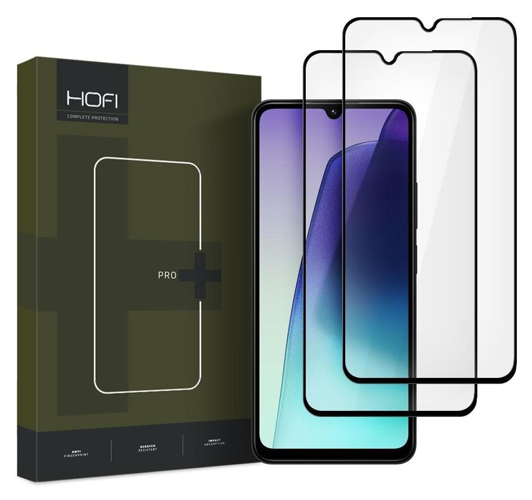 2 броя калени стъклени защитни покрития за дисплея на Xiaomi Redmi 14C - Hofi Glass Pro Plus Tempered Glass 2.5D 2 Pack (черен-прозрачен)