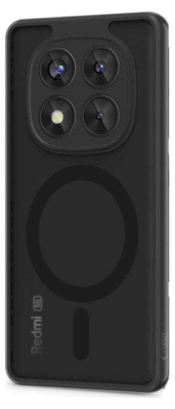 Хибриден удароустойчив кейс с MagSafe за Xiaomi Redmi Note 14 Pro 5G, Poco X7 5G - Tech-Protect MagMat MagSafe Case (черен-прозрачен)