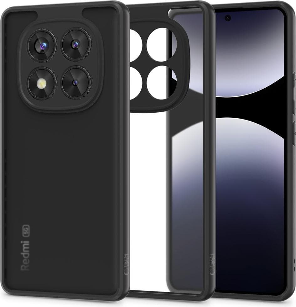 Хибриден удароустойчив кейс за Xiaomi Redmi Note 14 Pro 5G, Poco X7 5G - Tech-Protect MagMat Hybrid Case (черен-прозрачен)