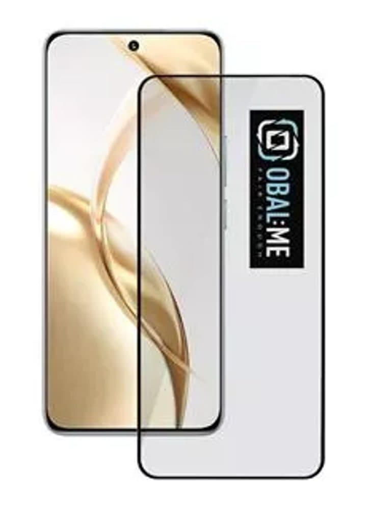 Обхващащо и ръбовете стъклено защитно покритие за дисплея на Honor 200 - OBALME Tempered Glass Screen Protector 5D (черен-прозрачен)