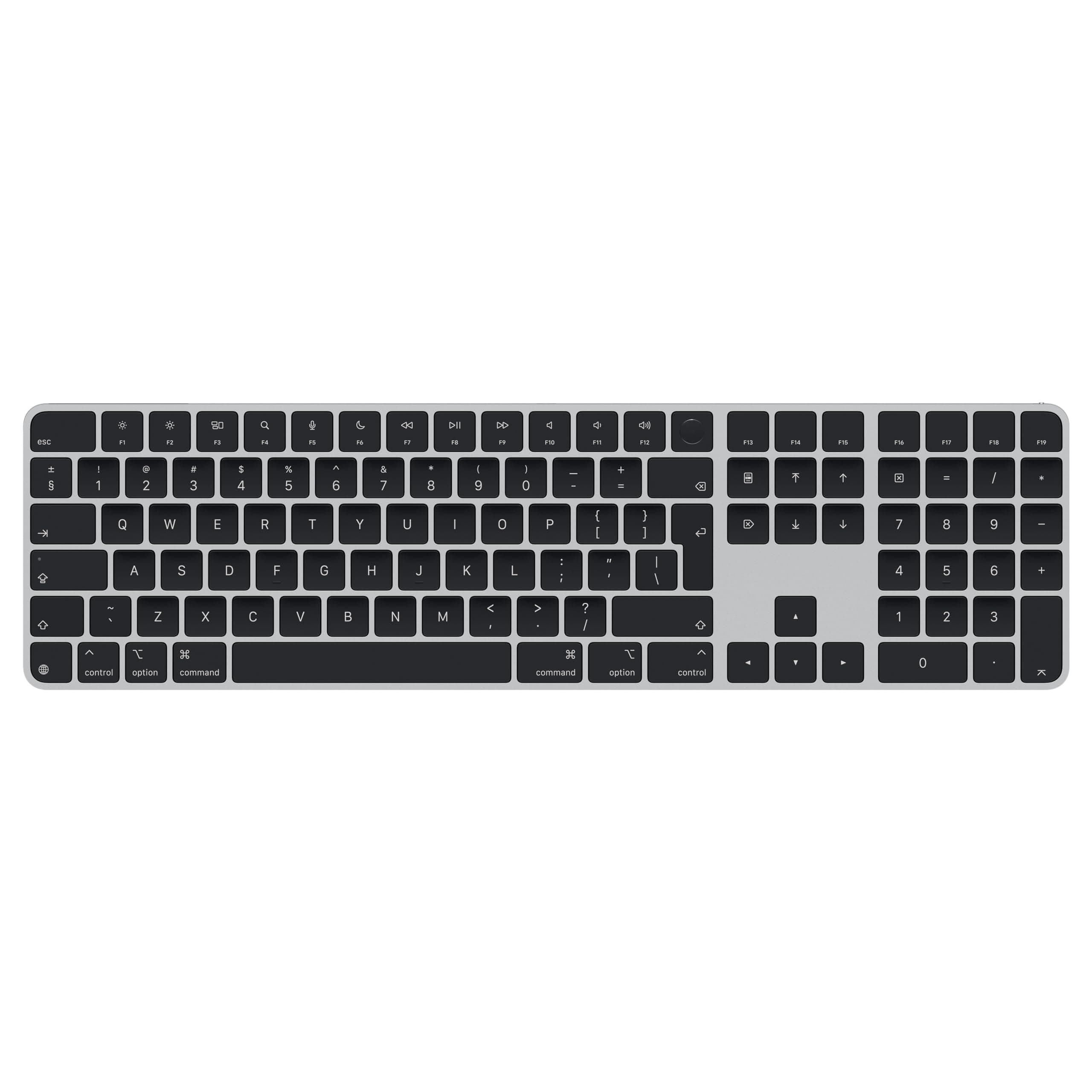 Безжична клавиатура за Mac компютри - Apple Magic Wireless Keyboard with Touch ID and Numeric Keypad Int English (тъмносив-черен) (модел 2024)