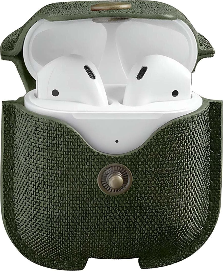 Кожен калъф (ествествена кожа) за Apple AirPods и Apple AirPods 2 - TwelveSouth AirSnap Leather Case (зелен)