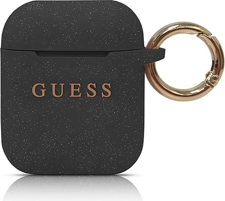 Силиконов калъф с карабинер за Apple Airpods - Guess Airpods Silicone Case (черен)