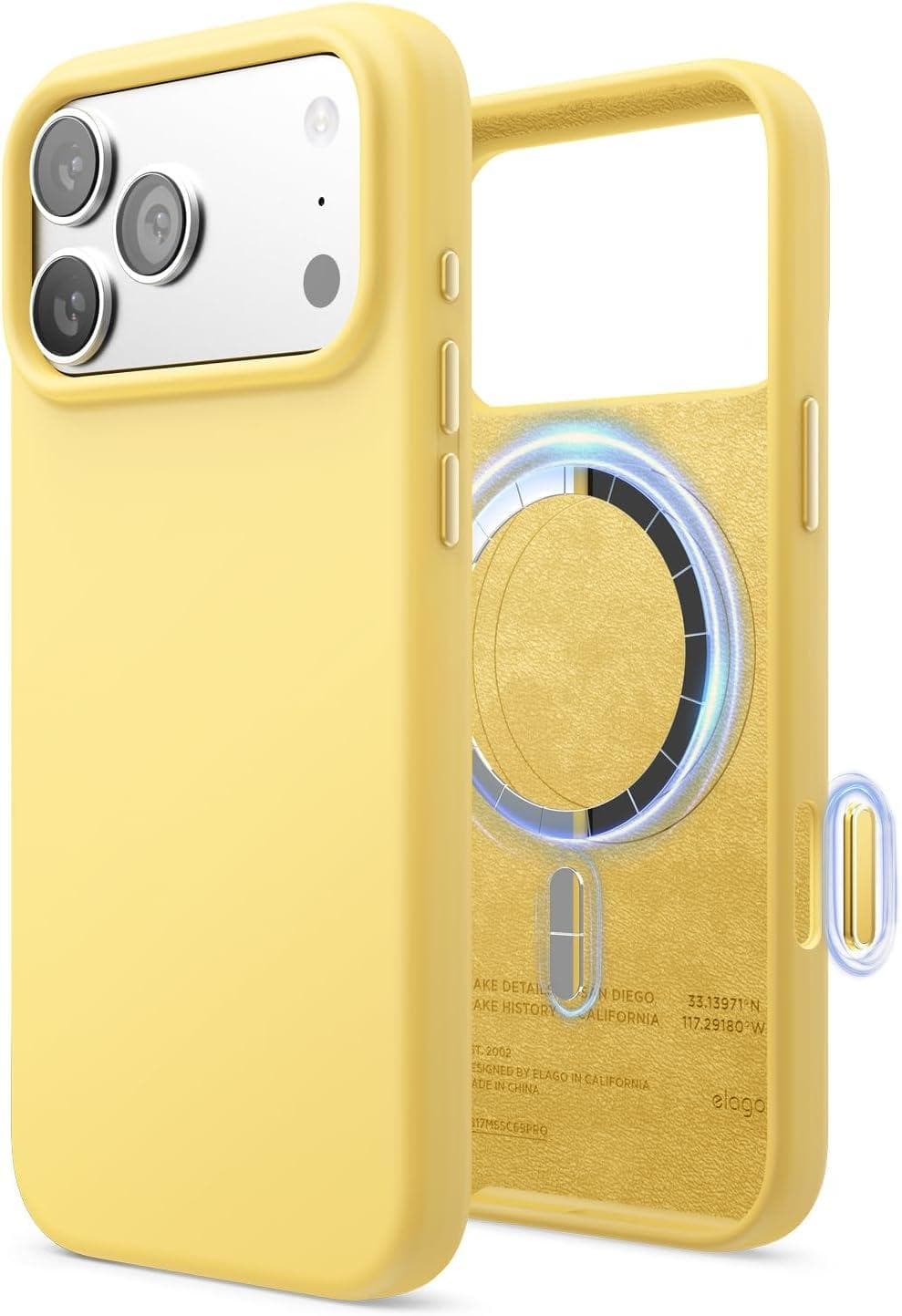 Силиконов (TPU) калъф с MagSafe за iPhone 17 Pro Max - Elago Magnetic Soft Silicone Case (жълт)