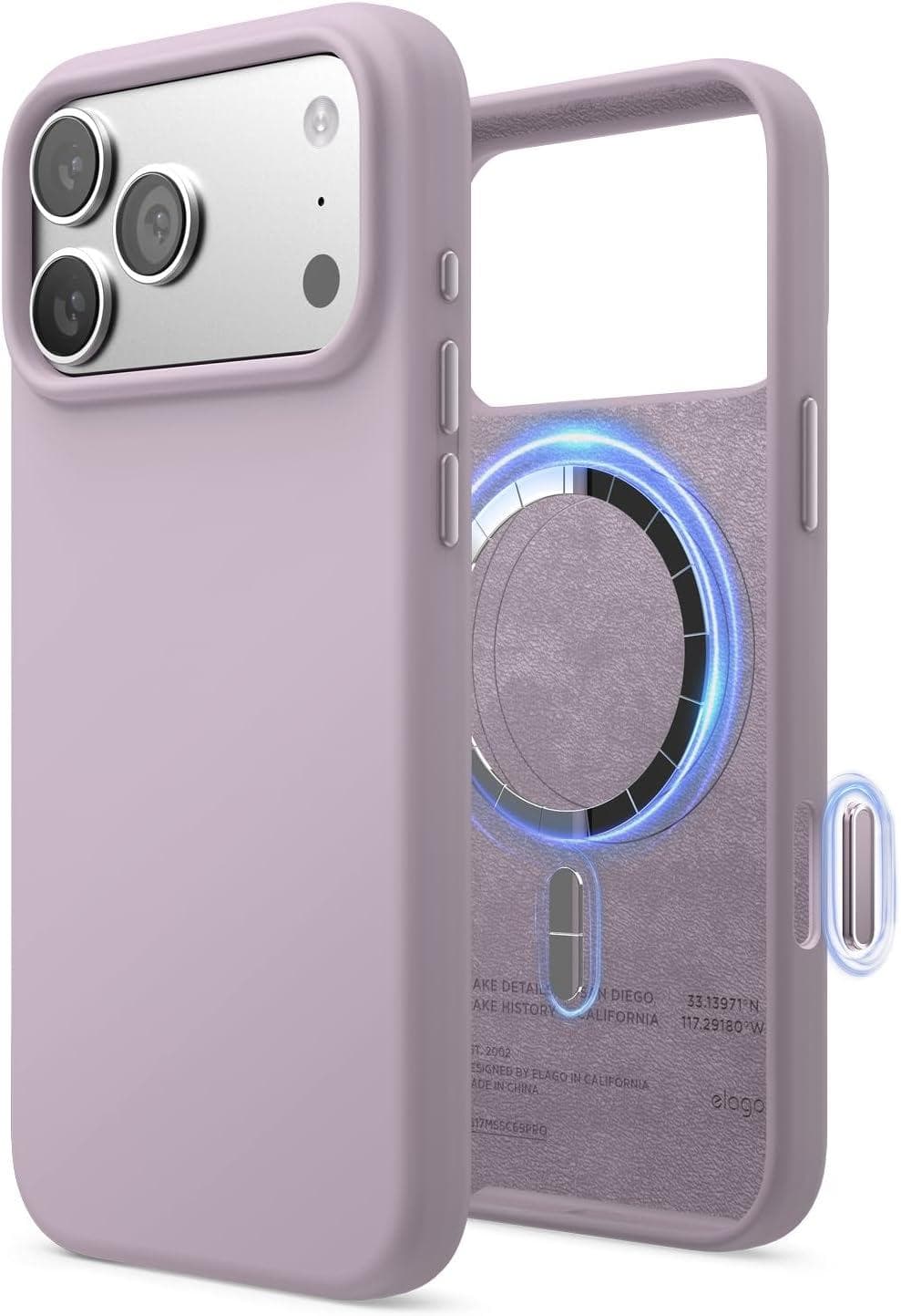 Силиконов (TPU) калъф с MagSafe за iPhone 17 Pro Max - Elago Magnetic Soft Silicone Case (светлолилав)