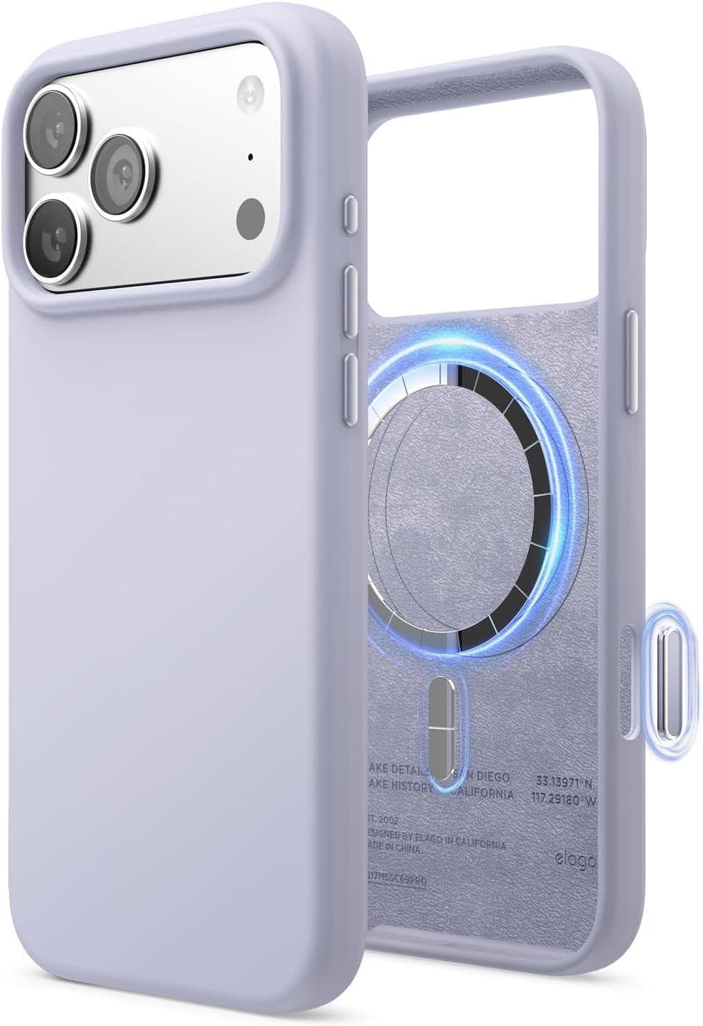 Силиконов (TPU) калъф с MagSafe за iPhone 17 Pro Max - Elago Magnetic Soft Silicone Case (бледолилав)
