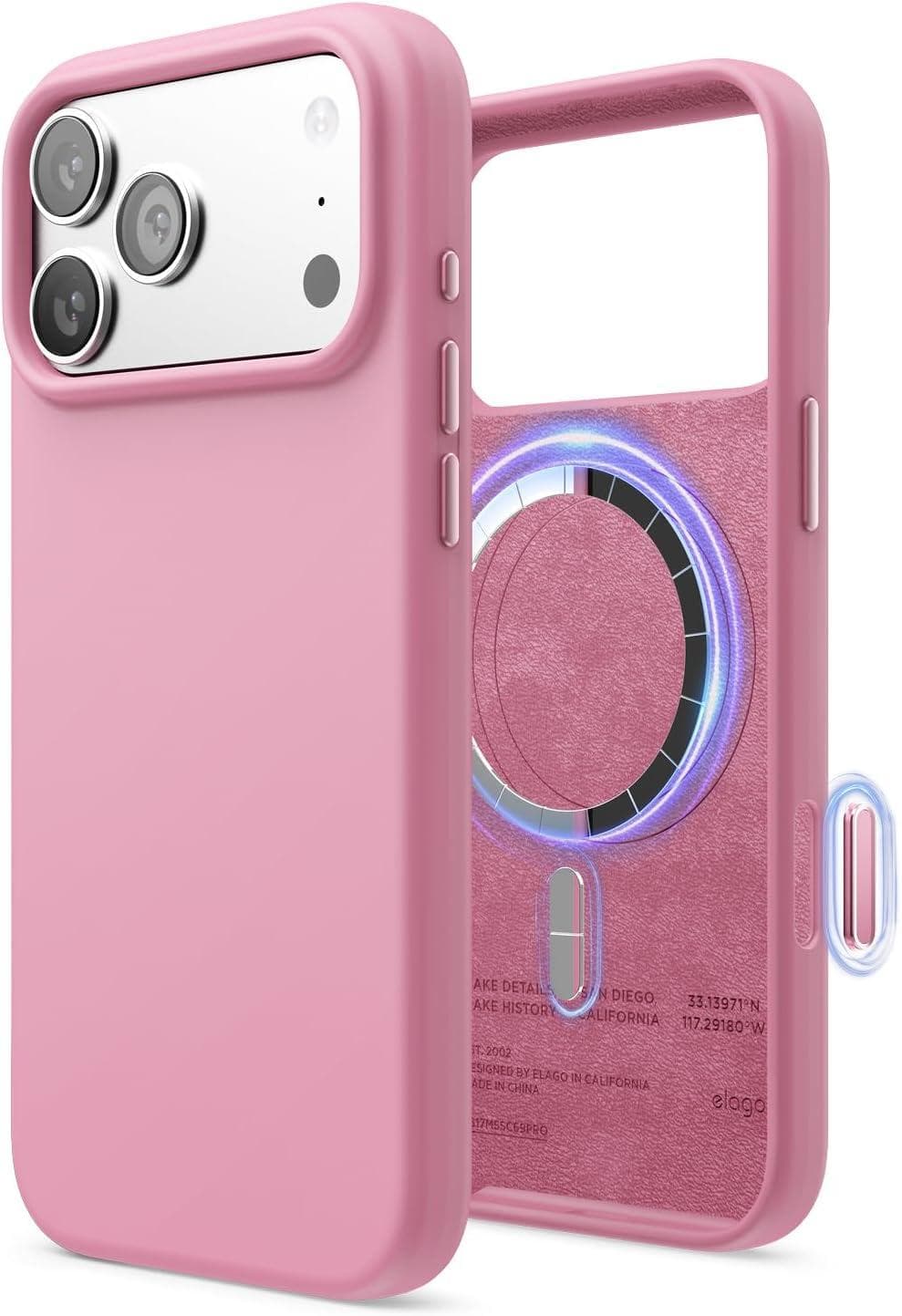 Силиконов (TPU) калъф с MagSafe за iPhone 17 Pro Max - Elago Magnetic Soft Silicone Case (розов)