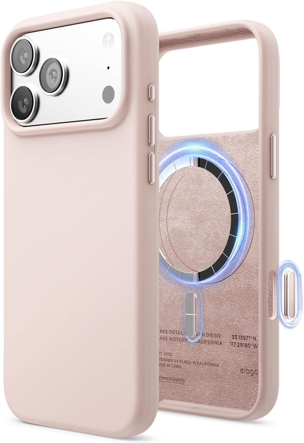 Силиконов (TPU) калъф с MagSafe за iPhone 17 Pro Max - Elago Magnetic Soft Silicone Case (бледорозов)