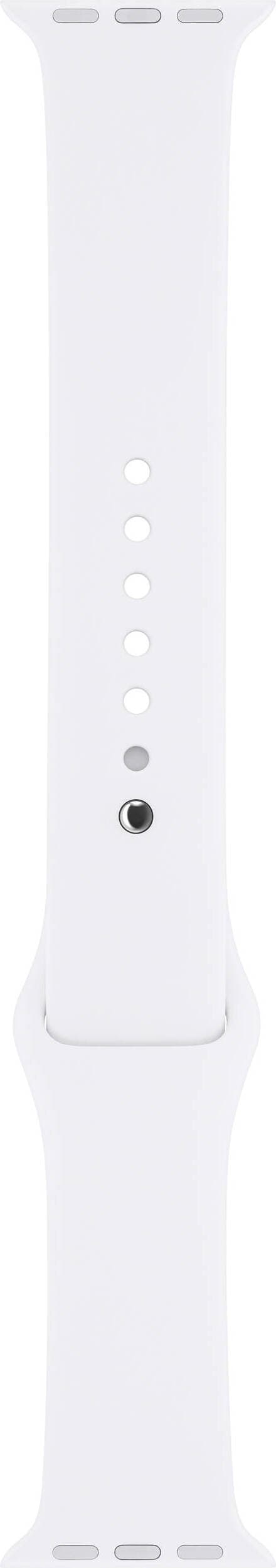 Оригинална силиконова каишка за Apple Watch 42мм, 44мм, 45мм, 46мм, Ultra, Ultra 2 49мм - Apple Sport Band White Stainless Steel Pin (разопакован продукт) (бял)