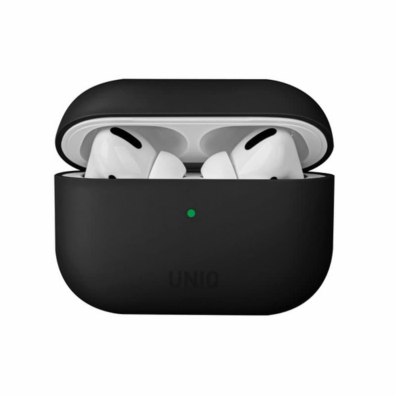 Силиконов (TPU) калъф за Apple AirPods Pro - Uniq AirPods Pro Lino Silicone Case (черен)