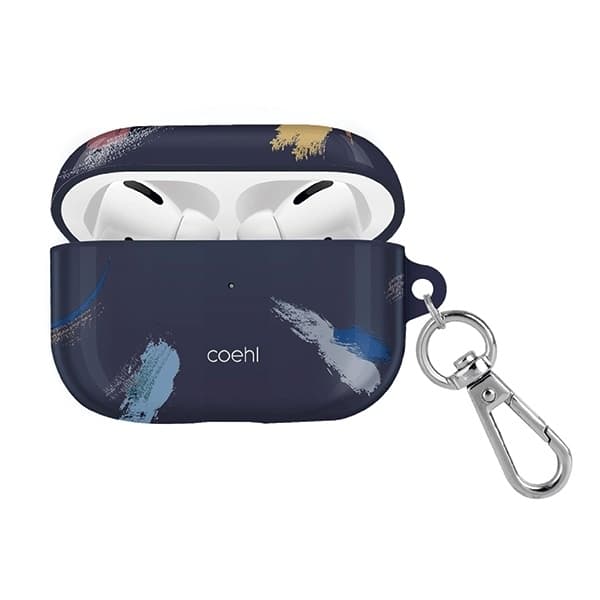 Хибриден силиконов калъф с карабинер за Apple Airpods Pro - Uniq Coehl Reverie Case (син)