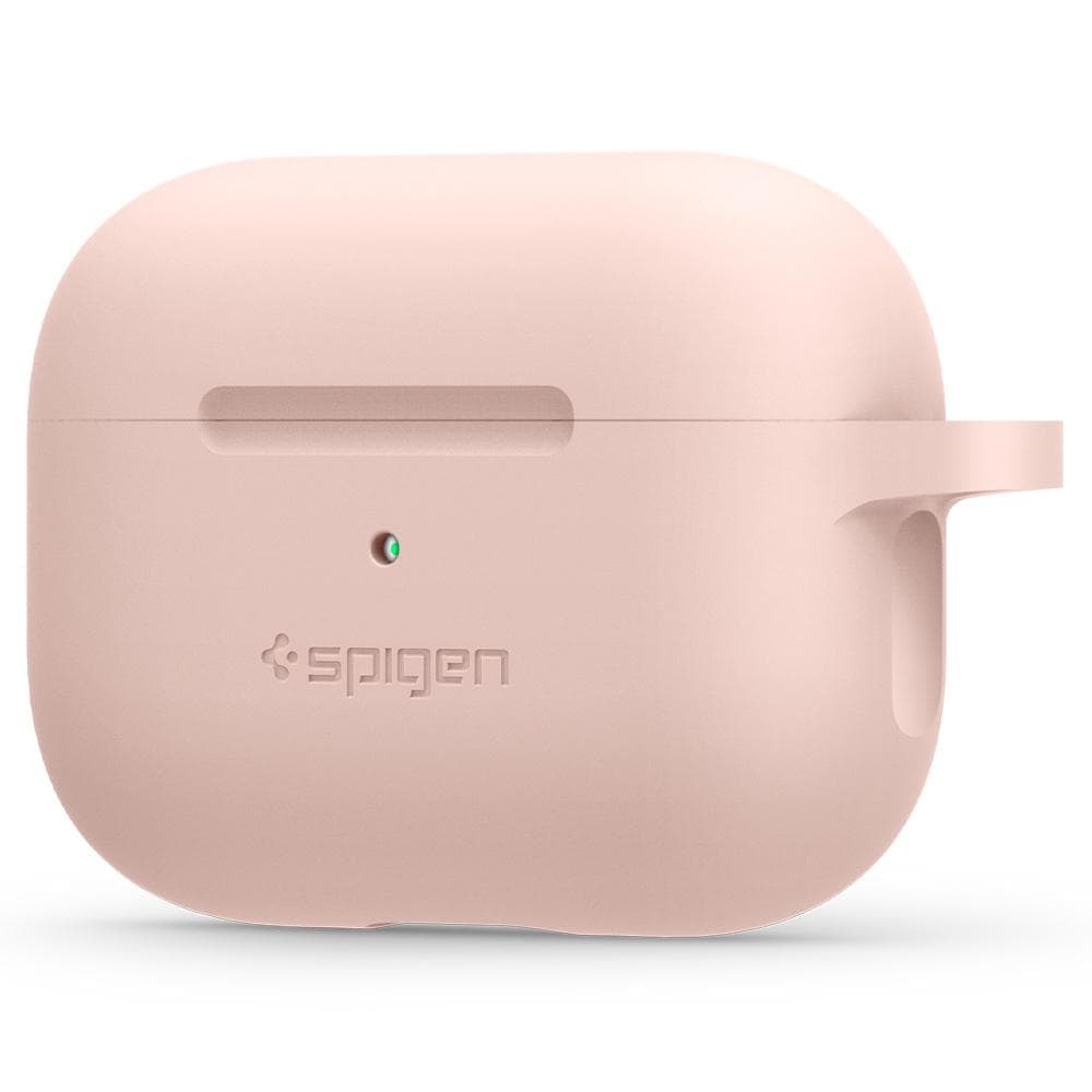 Силиконов калъф с карабинер за Apple Airpods Pro - Spigen Airpods Pro Silicone Fit Case (розов)