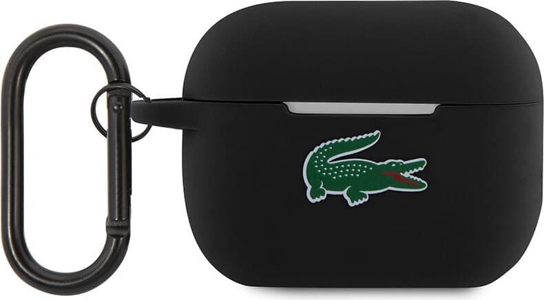Силиконов калъф с карабинер за Apple AirPods Pro - Lacoste AirPods Pro Liquid Silicone Croc Logo Case (черен)