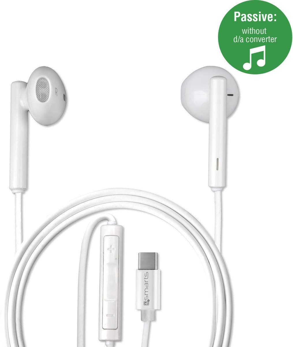 Слушалки 4smarts Stereo Harmony (4S468527), USB C, микрофон, бели
