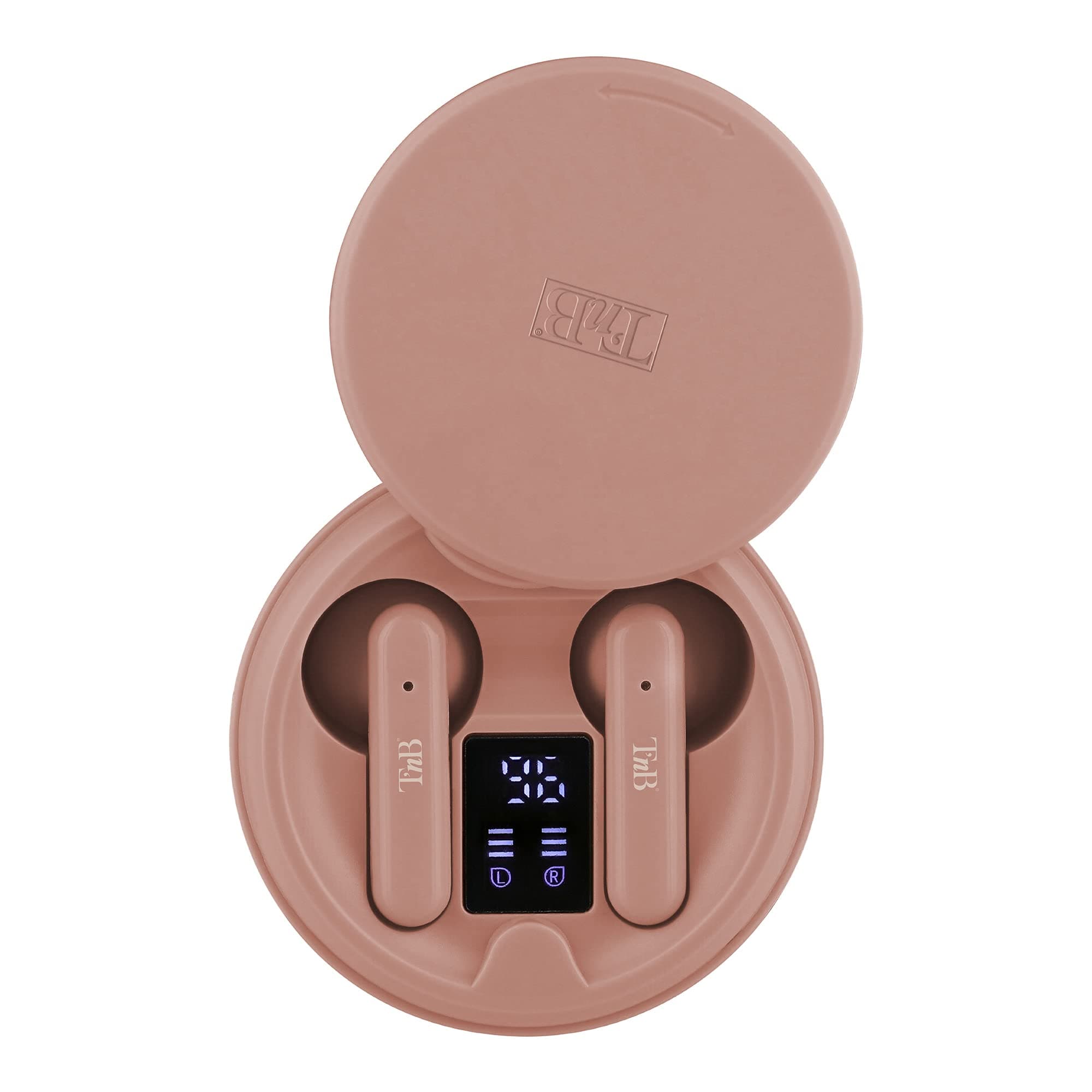 Слушалки TNB Shiny 2, безжични, микрофон, Bluetooth, време на работа до 20 часа, розови