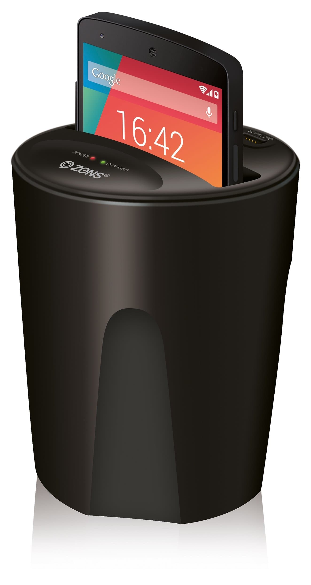 Поставка за безжично зареждане за кола за Qi съвместими устройства - Zens Induction Wireless Charger Cup Holder Pad