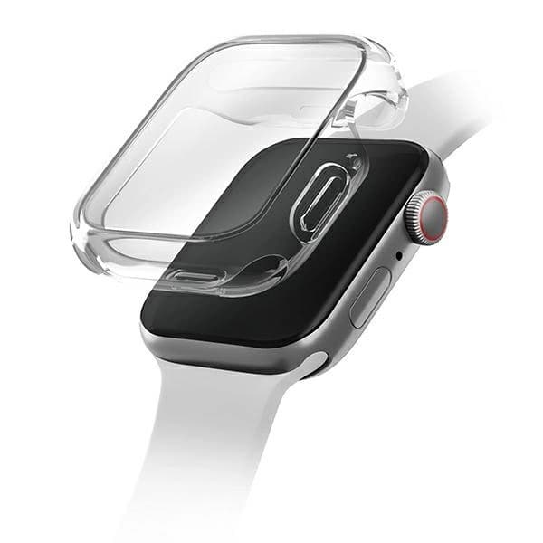 Качествен силиконов (TPU) кейс с вграден протектор за дисплея на Apple Watch 7 45мм, Apple Watch 8 45мм - Uniq Garde Hybrid Apple Watch Case 45mm (прозрачен)