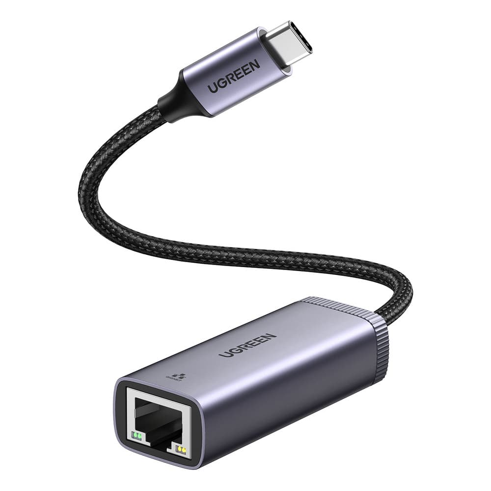 Адаптер USB-C към Ethernet за компютри с USB-C порт - Ugreen USB-C External USB Network Adapter 1000Mbps (тъмносив)