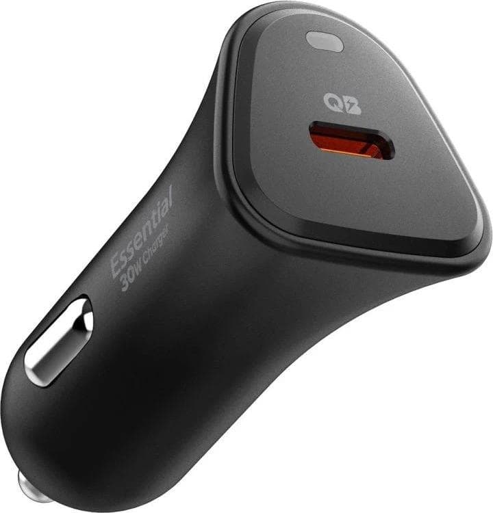 Зарядно за кола с USB-C изход и технология за бързо зареждане - Spigen EV301 Essential Car Charger 30W (черен)