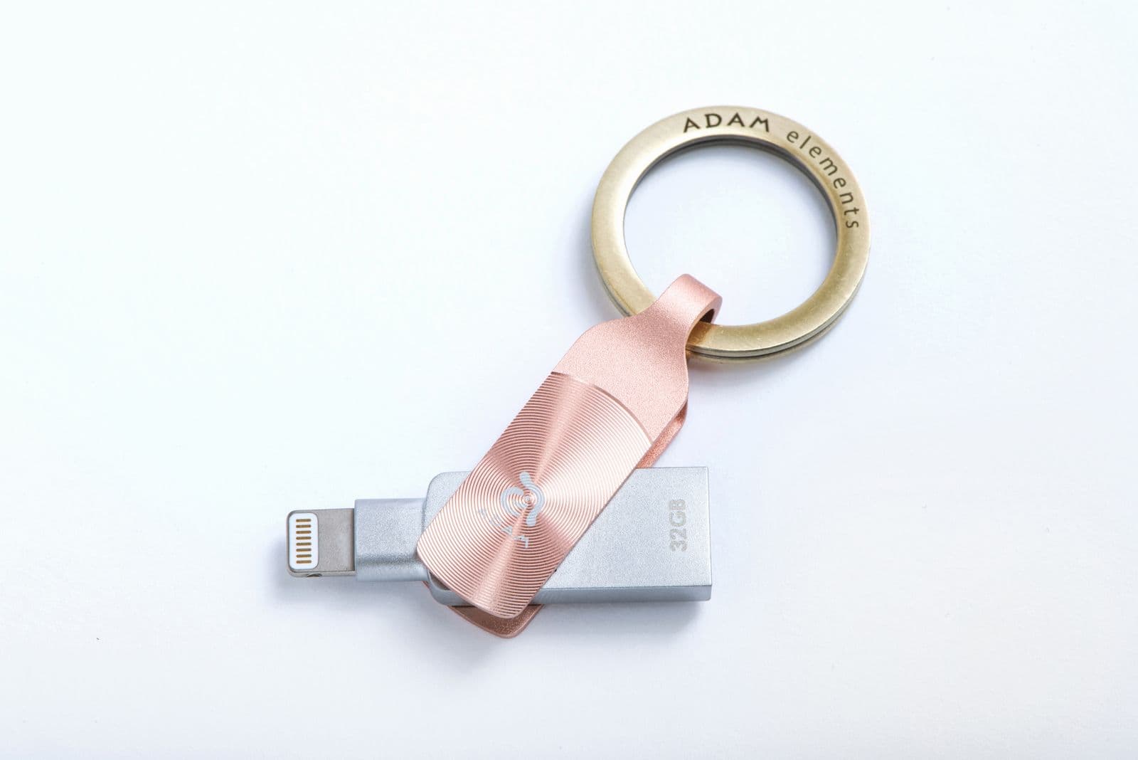 Външна памет за iPhone, iPad, iPod с Lightning (32GB) - Adam Elements iKlips Duo Plus Lightning 32GB (розово злато)