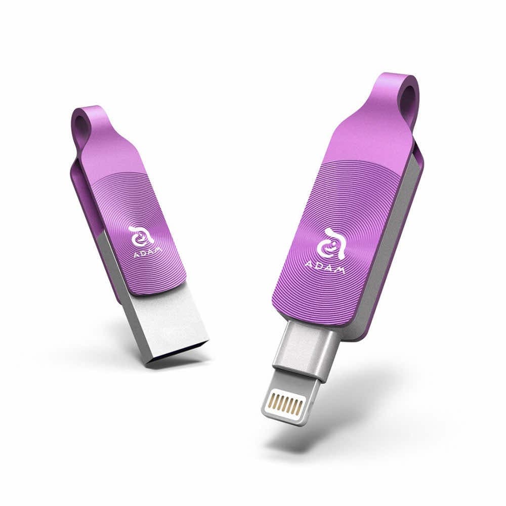 Външна памет за iPhone, iPad, iPod с Lightning (64GB) (лилав) - Adam Elements iKlips Duo Plus Lightning USB 3.1