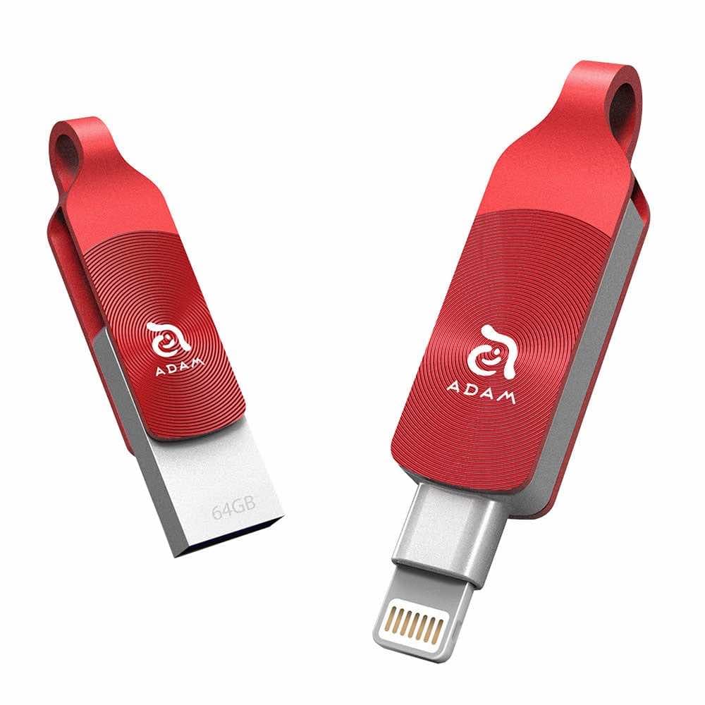 Външна памет за iPhone, iPad, iPod с Lightning (64GB) (червен) - Adam Elements iKlips Duo Plus Lightning USB 3.1