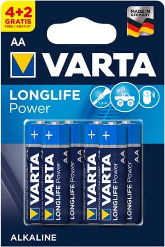 Алкални батерии Varta Longlife Power AA, 4+2бр