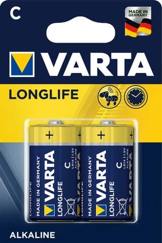 Алкални батерии Varta Longlife C, 2бр.