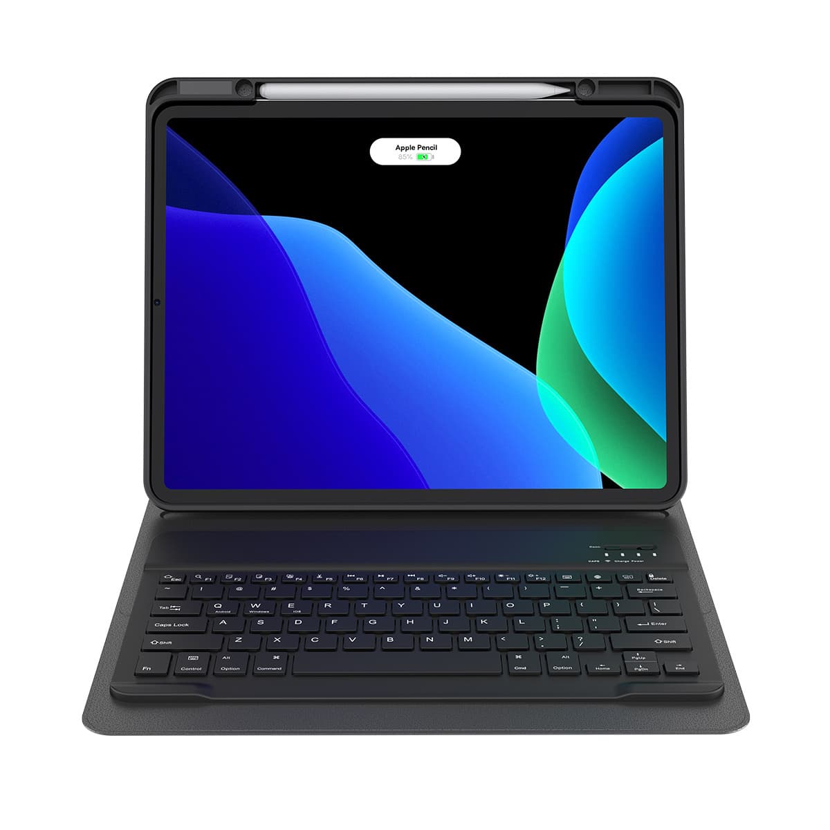 Кожен калъф и безжична блутут клавиатура за iPad Pro 12.9 M2 (2022), iPad Pro 12.9 M1 (2021), iPad Pro 12.9 (2020), iPad Pro 12.9 (2018) - Baseus Brilliance Keyboard Case (ARJK000113) (черен)
