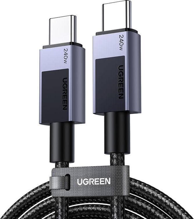 USB-C КЪМ USB-C КАБЕЛ ЗА ДАННИ И ЗАРЕЖДАНЕ 240W PD 3.1 – 2 м (LP513) UGREEN - СИВ