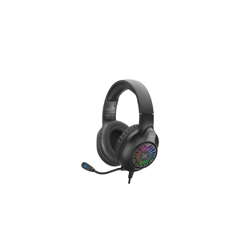 Слушалки Noxo Skyhorn, микрофон, 50mm драйвери, RGB подсветка, USB, AUX, черни