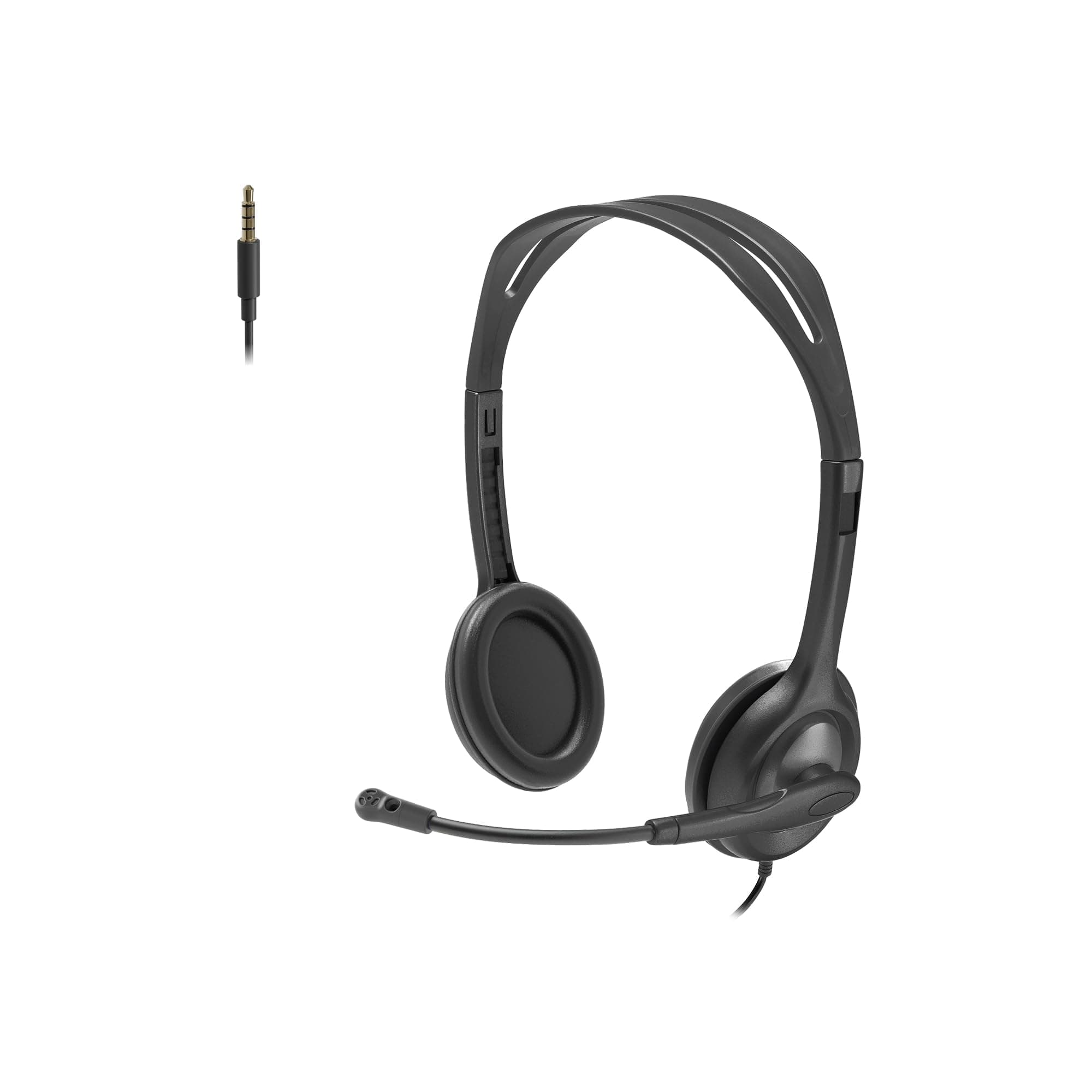 Слушалки Logitech Stereo Headset H111, микрофон, сребристи