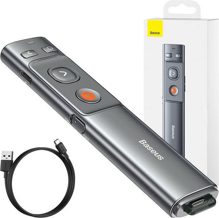 Безжично блутут устройство за управление на вашите презентации - Baseus Orange Dot Wireless Presenter Charging version (WKCD000013) (тъмносив)