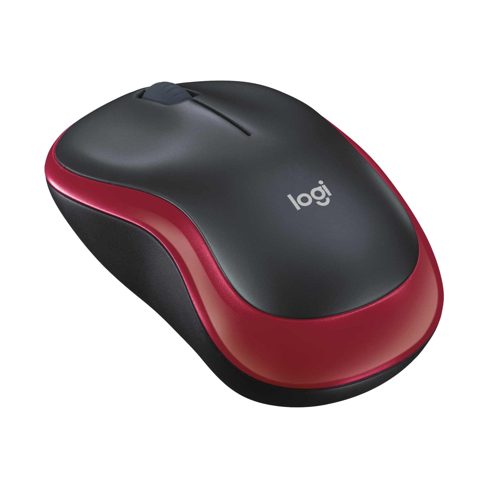 Мишка Logitech M185, оптична (1000 dpi), безжична, USB, червена
