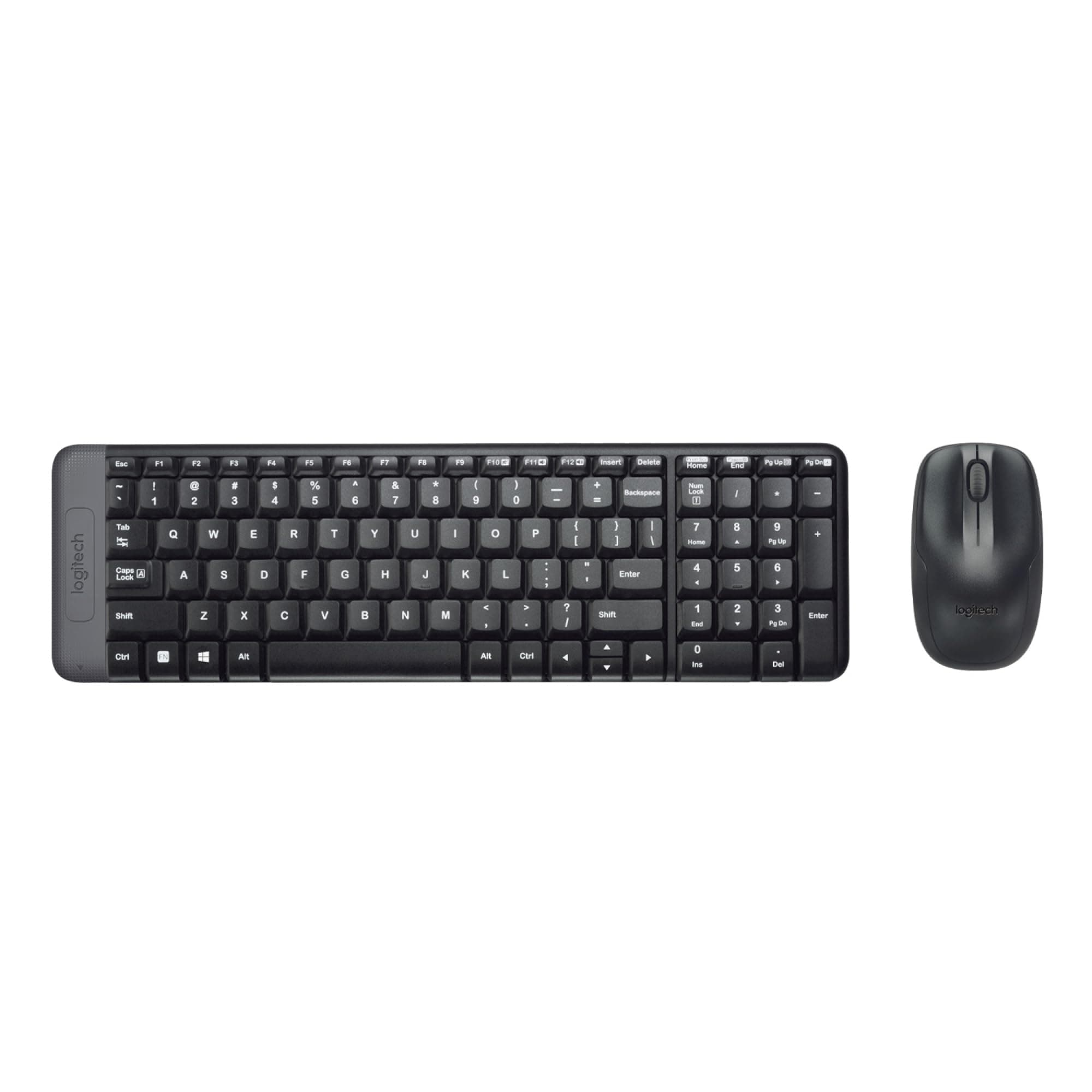 Комплект клавиатура и мишка Logitech MK220, безжични, USB, черни, без кирилизация