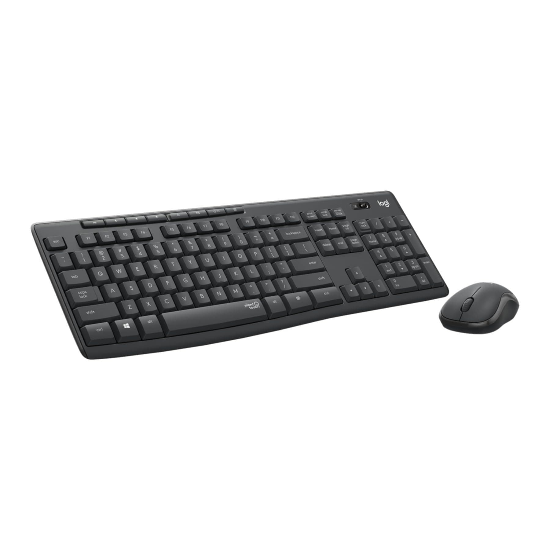 Комплект клавиатура и мишка Logitech MK295 Silent Wireless Combo (920-009800), безжични, мултимедийни клавиши, технология SilentTouch, регулируема височина на клавиатурата, черни