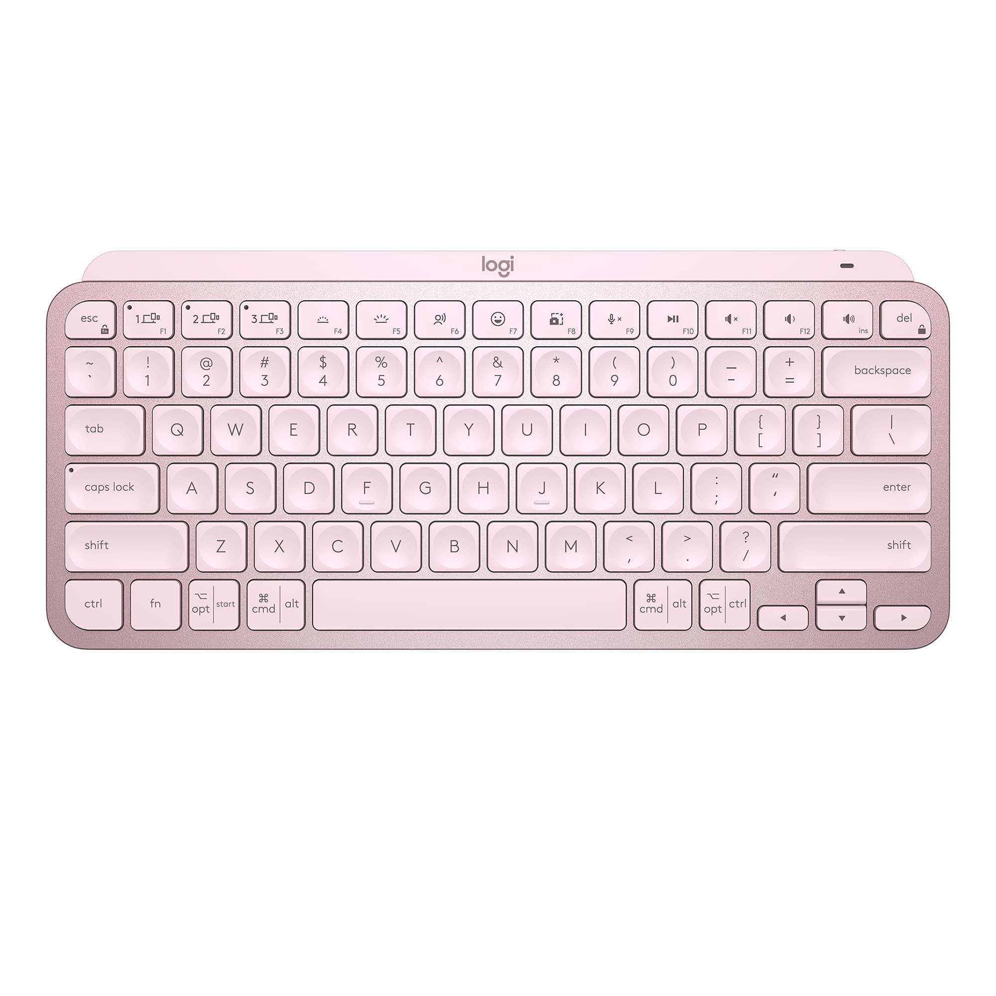 Клавиатура Logitech MX Keys Mini (920-010500), безжична, Bluetooth, розова