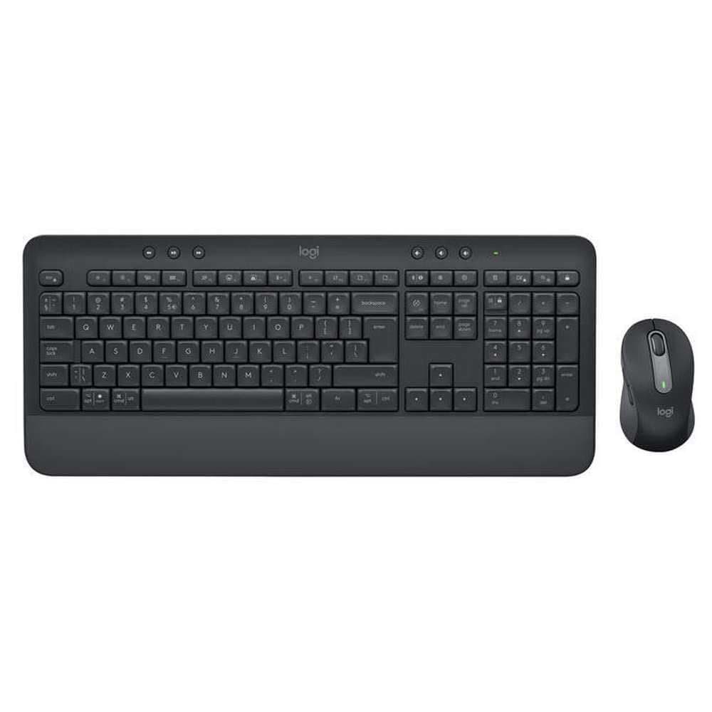Комплект клавиатура и мишка Logitech MK650 Signature Combo Graphite, безжични, оптична (4000 dpi), черни, USB