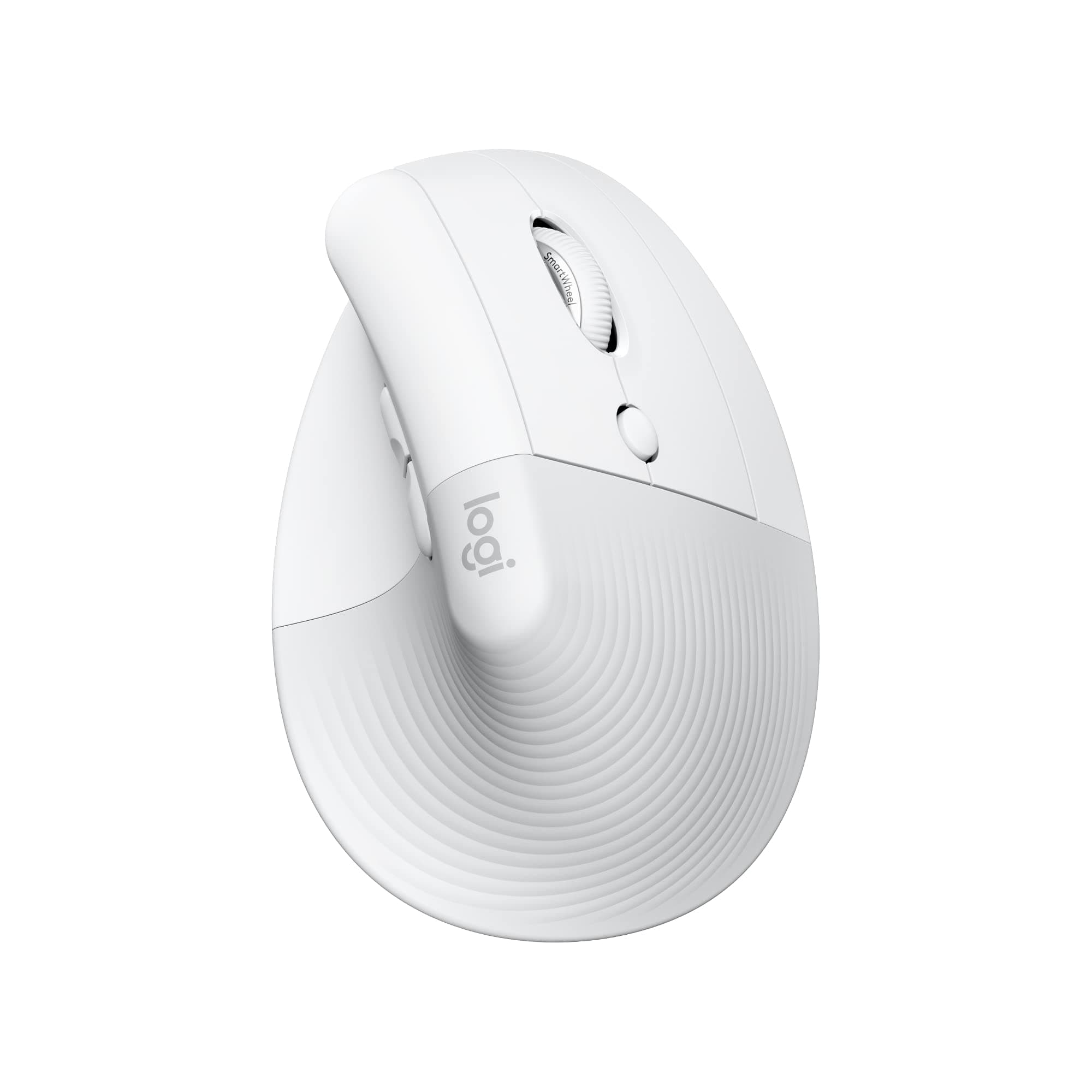 Мишка Logitech Lift for Mac Vertical Ergonomic White (910-006477), оптична (4000 dpi), безжична, Bluetooth, бяла, вертикална, ергономична