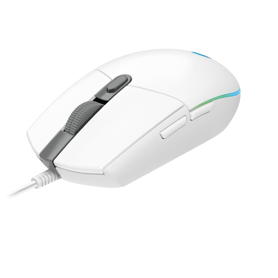 Мишка Logitech G102 LIGHTSYNC, оптична (8000 dpi), USB, гейминг, бяла, 6 програмируеми бутона, Lightsync RGB подсветка