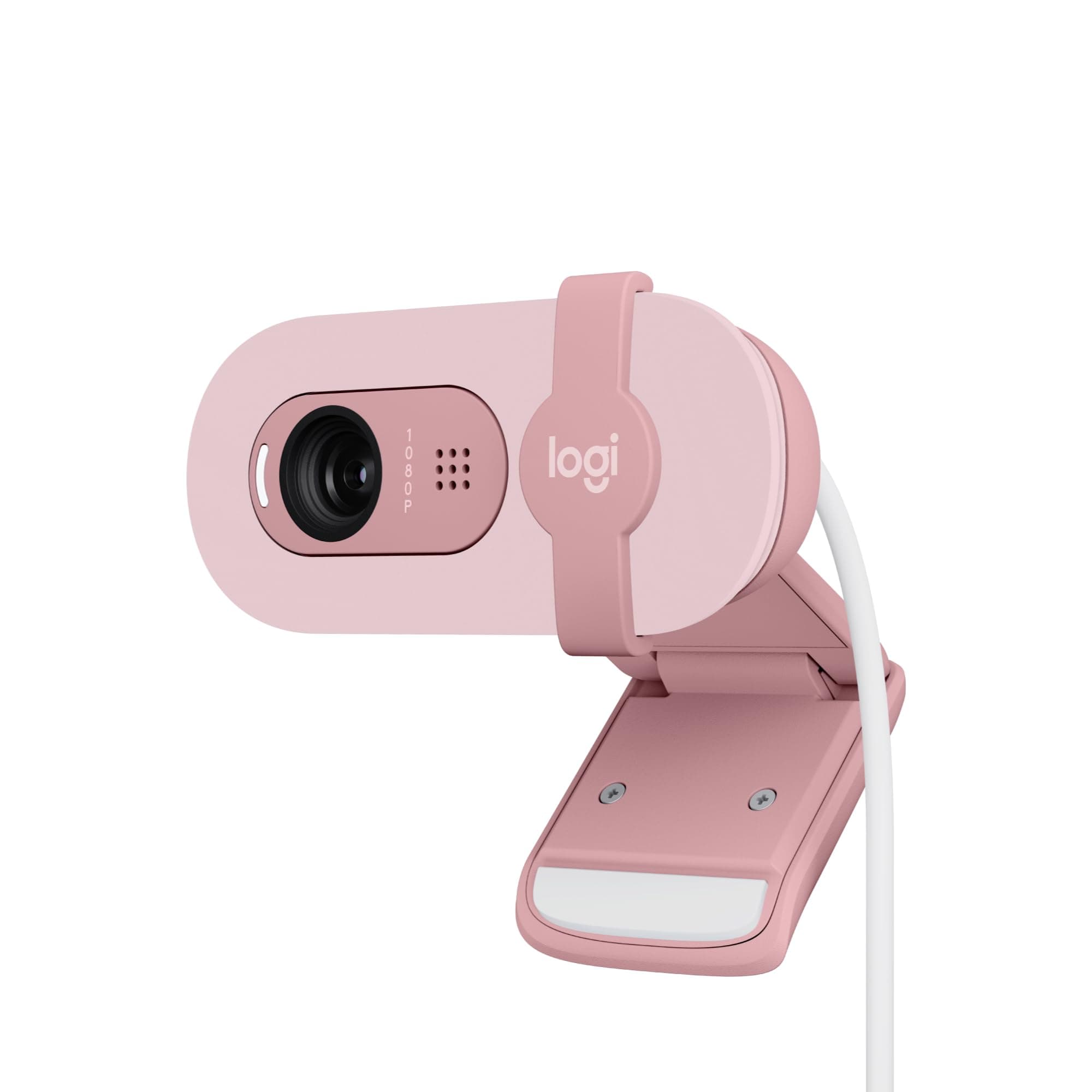 Уеб камера Logitech Brio 100 (960-001623), микрофон, Full HD (1920x1080@30fps), защитен капак, розова